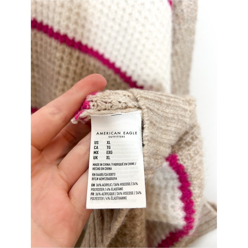 American Eagle Outfitters Oversized Chunky Knit Stripe Sweater XL - Picture 5 of 6